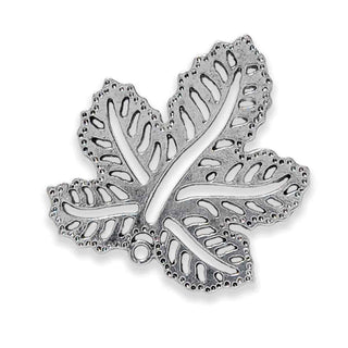 Maxi Dije Hoja Grande Estilo Tibetano de Aleación Tono Plata Envejecida 40x35,5x2mm | 1 ud