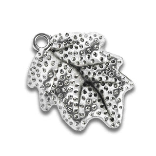 Maxi Dije Hoja Grande Estilo Tibetano de Aleación Tono Plata Envejecida 45,5x35,5x4,5mm | 1 ud