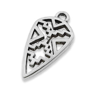 Dije Triángulo Étnico de Aleación Tono Plata Envejecida 25x13x1,5mm | 2 uds