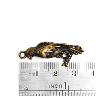 Dije Pájaro Estilo Tibetano de Aleación Tono Bronce Envejecido 34x9mm | 5 uds