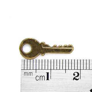 Dije Llave de Aleación Tono Bronce Envejecido 19x8mm | 14 uds