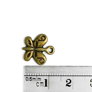 Dije Mariposa Estilo Tibetano de Aleación Tono Bronce Envejecido 14x13mm | 10 uds