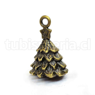 Colgante de aleación de zinc, árbol de Navidad 3D, 20x12mm.