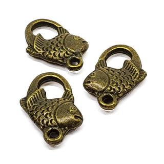 Conector Pez Estilo Tibetano de Aleación Tono Bronce Envejecido 20x12mm | 4 uds