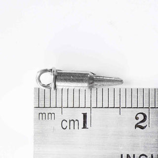 Dije Bala de Aleación Tono Plata Envejecida 15x4mm | 10 uds