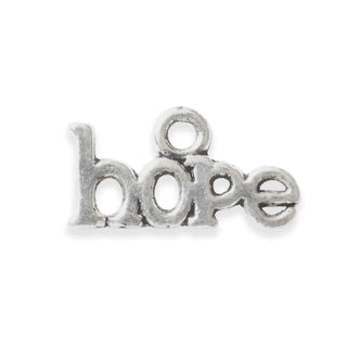 Colgante estilo tibetano, pequeño dije con la palabra "hope" Esperanza, 15x8x1mm.