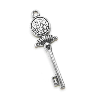 Dije Llave Tono Plata Envejecida 44x10x3mm | 3 uds.