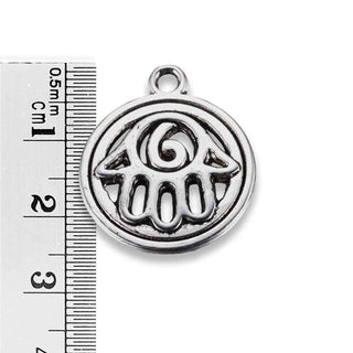 Dije Mano de Fátima Hamsa Tono Plata Envejecida 25x21x3mm | 2 uds.