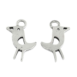 Dije Pájaro Estilo Tibetano Tono Plata Envejecida 21,5x12x2mm | 8 uds.