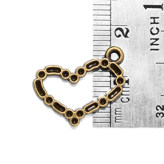Dije Corazón Tono Bronce Envejecido 18x13x2mm | 7 uds.
