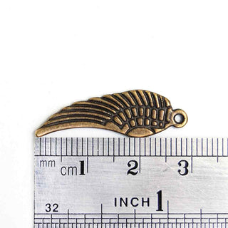 Dije Ala de Ángel Tono Bronce Envejecido 30x9x1mm | 9 uds.