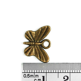 Dije Mariposa Estilo Tibetano Tono Bronce Envejecido 16x12x2mm | 8 uds.