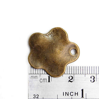 Dije Flor Machacada Estilo Tibetano Tono Bronce Envejecido 23x22x1,5mm | 4 uds.