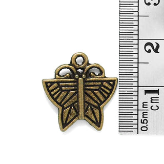 Dije Mariposa Estilo Tibetano Tono Bronce Envejecido 16x16x1mm | 7 uds.