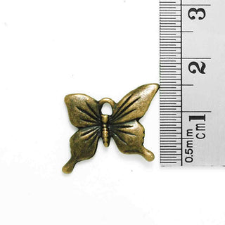 Dije Mariposa Estilo Tibetano Tono Bronce Envejecido 19x16x1,5mm | 7 uds.