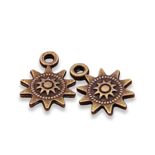 Dije Sol Étnico Estilo Tibetano Tono Bronce Envejecido 17x12x3mm | 8 uds.