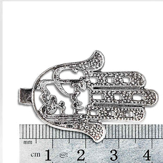 Dije Mano de Fátima Estilo Tibetano Tono Plata Envejecida 42x29x1mm | 2 uds.