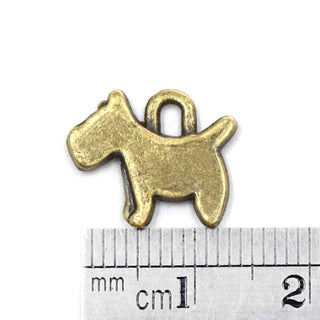 Dije Perro Tono Bronce Envejecido 15x13x3mm | 5 uds.