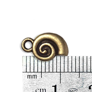Dije Caracol Marino Tono Bronce Envejecido 12x7x2mm | 5 uds.