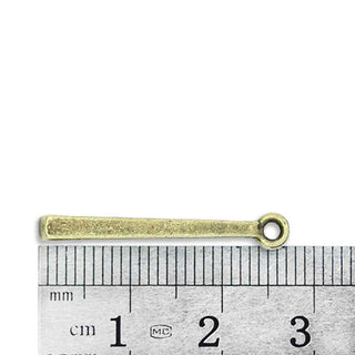 Dije Polígono Alargado Tono Bronce Envejecido 27x4mm | 10 uds.