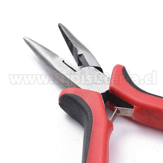 Alicates de joyería de acero al carbono, pinzas con mandíbula dentada y cortador de alambre.