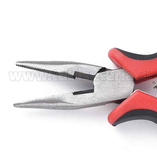 Alicates de joyería de acero al carbono, pinzas con mandíbula dentada y cortador de alambre.