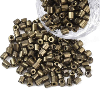 Mostacillón Hexagonal de Vidrio Tallado Metalizado 6/0 | 20 gr