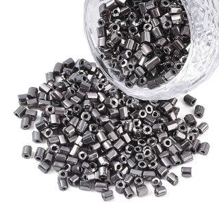 Mostacillón Hexagonal de Vidrio Tallado Metalizado | 20 gr