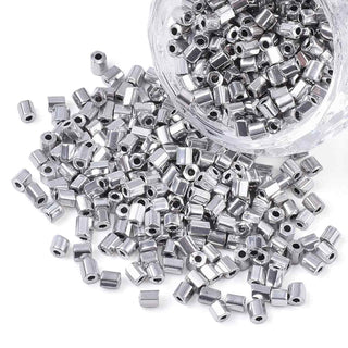 Mostacillón Hexagonal de Vidrio Tallado Metalizado | 20 gr