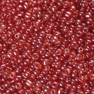 Mostacilla lustered 8/0. Abalorio de vidrio semi transparente con color brillante lustroso, varios tonos para seleccionar, 3 mm.