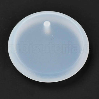Moldes de silicona para colgantes DIY, para resina o arcilla,  redondos planos, 42 x 7,5 mm.