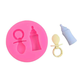 Molde Silicona Grado Alimenticio Chupete y Mamadera Baby Shower 61x10 mm | 1 unid.