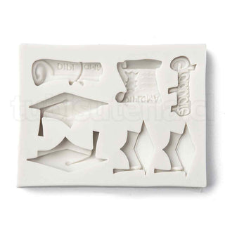 Moldes de silicona de grado alimenticio, moldes para fondant, para decoración de pasteles, chocolate, dulces, resina UV y resina epoxi, para la fabricación de joyas, birrete, 84x63x10 mm