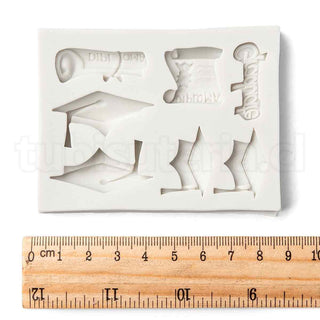 Moldes de silicona de grado alimenticio, moldes para fondant, para decoración de pasteles, chocolate, dulces, resina UV y resina epoxi, para la fabricación de joyas, birrete, 84x63x10 mm
