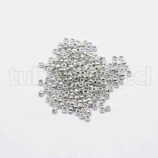 Mostacillas 8/0, abalorios de vidrio electroplateado, redondeadas disponibles en tonos metalizados