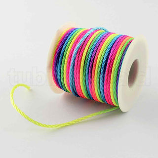 Cordón de nylon, multicolor mezclado, grosor 2mm.