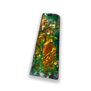 Dije Trapezoide Resina Verde AB Efecto Aurora Boreal 35x16x6mm | 1 ud
