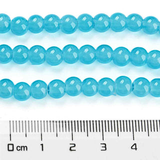 Abalorio de Vidrio Redondo Imitación Jade Pintado Color a Elegir 6 mm | 1 tira