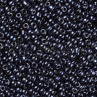 Mostacilla 8/0, cuentas de vidrio negro imitación hematita, 3 mm de diámetro, agujero 1 mm.