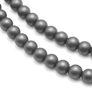 Abalorio Hematita Sintética Esmerilada Gris Plateado 4 mm | 1 tira