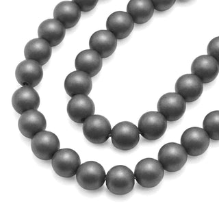 Abalorio Hematita Sintética Esmerilada Gris Plateado 6 mm | 1 tira