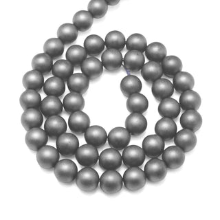 Abalorio Hematita Sintética Esmerilada Gris Plateado 6 mm | 1 tira