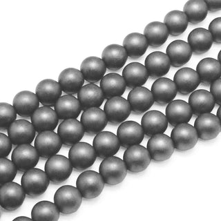 Abalorio Hematita Sintética Esmerilada Gris Plateado 6 mm | 1 tira