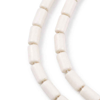 Abalorio de Vidrio Tubular Glaseado Blanco Crudo 3x5 mm | 1 tira