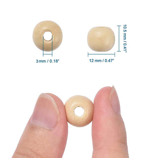Abalorio de Madera Redondo Color Natural 12 mm | 30 gr