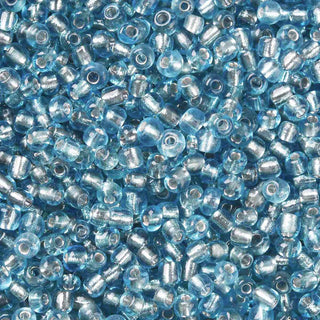 Mostacilla centro de plata 8/0. Abalorio de vidrio con orificio revestido, varios tonos para seleccionar, 3 mm.