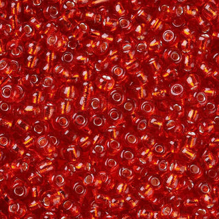 Mostacilla centro de plata 8/0. Abalorio de vidrio con orificio revestido, varios tonos para seleccionar, 3 mm.