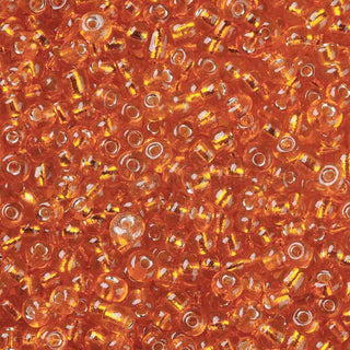 Mostacilla centro de plata 8/0. Abalorio de vidrio con orificio revestido, varios tonos para seleccionar, 3 mm.