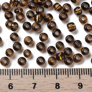 Mostacilla centro de plata 8/0. Abalorio de vidrio con orificio revestido, varios tonos para seleccionar, 3 mm.