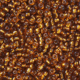 Mostacilla centro de plata 8/0. Abalorio de vidrio con orificio revestido, varios tonos para seleccionar, 3 mm.
